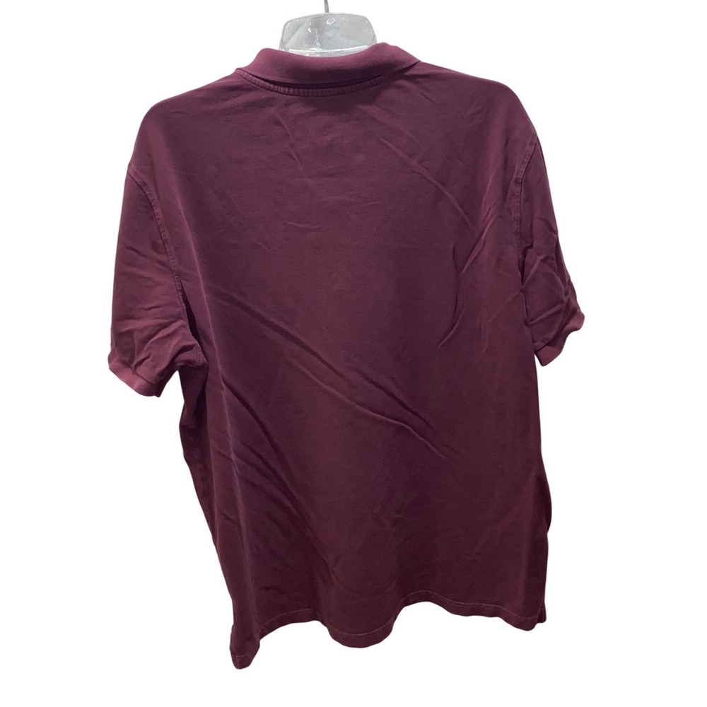 Merona Ultimate Polo Mens XL Burgundy Short Sleeve Pique Knit Shirt L222 - Picture 6 of 7
